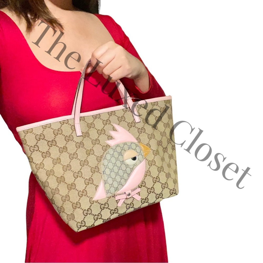 GUCCI Girls Zoo Bird GG Canvas Mini Tote Handbag - Picture 16 of 16